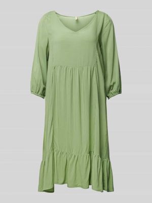 Sukienka midi z dekoltem w serek Soyaconcept zielona