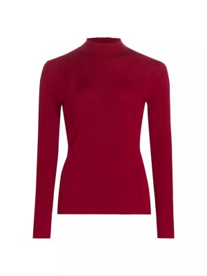 Шерстяной пуловер из шерсти мериноса Elie Tahari красный