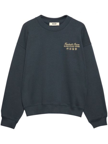 Yuvarlak boyun baskılı sweatshirt Msgm gri