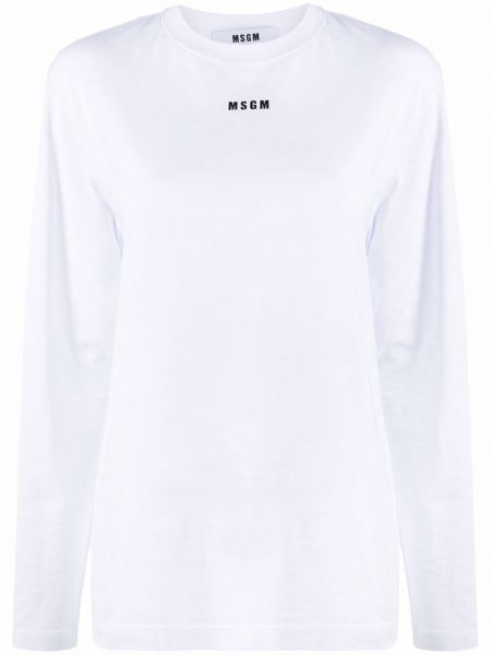 T-shirt a maniche lunghe Msgm bianco