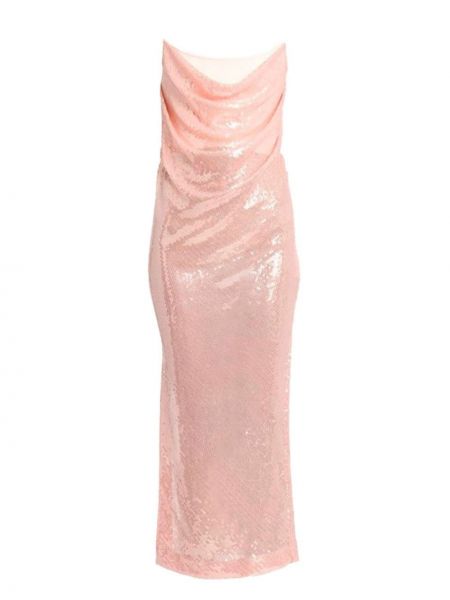 Flitrované midi šaty Alex Perry ružová