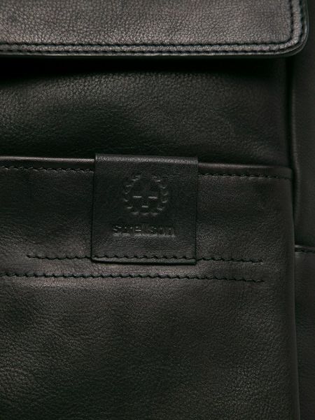 Kožni ruksak Strellson crna