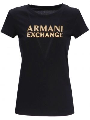 Tričko s potiskem Armani Exchange černé