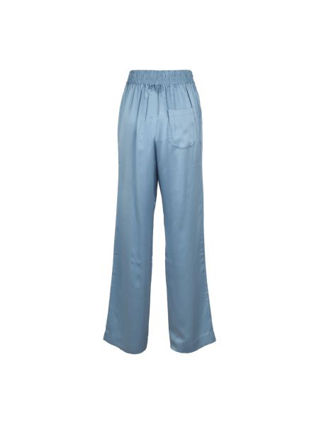 Pantalones anchos de seda elegantes Loulou Studio azul