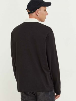 Tricou cu mânecă lungă din bumbac Hugo negru