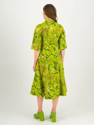 Květinové šaty Blutsgeschwister zelené