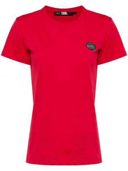 Bavlněné tričko Karl Lagerfeld červené