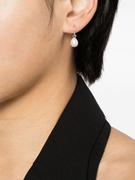 Boucles d'oreilles avec perles Tom Ford argenté