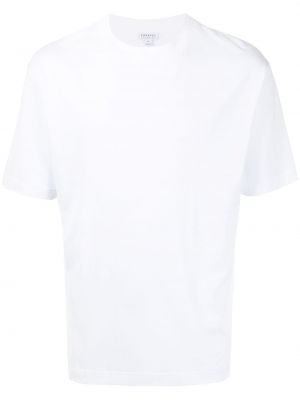 Kerek nyakú testhezálló póló Sunspel fehér