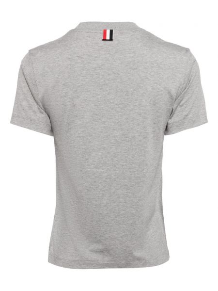 T-shirt en coton avec applique Thom Browne gris