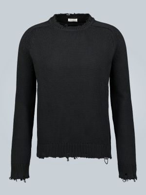 Zerrissener pullover Saint Laurent schwarz