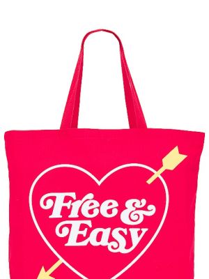 Borsa shopper con motivo a cuore Free & Easy rosso