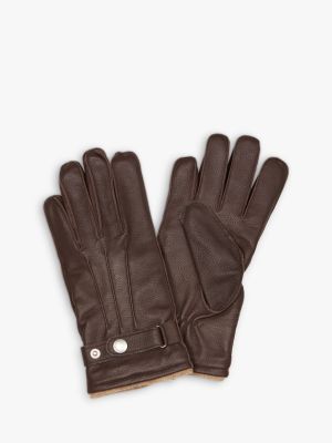 Кожаные перчатки Selected коричневые