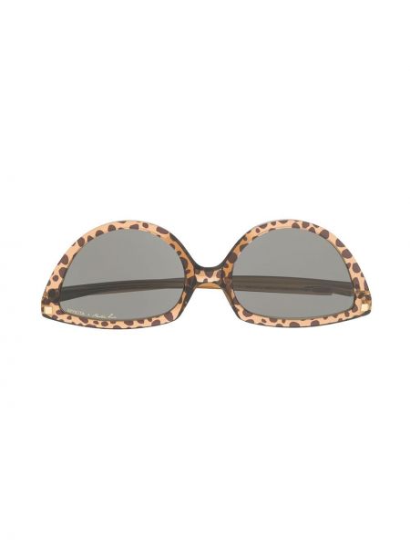 Okulary przeciwsłoneczne w panterkę Mykita brązowe