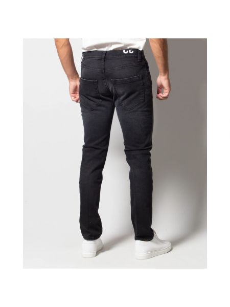 Pantalones slim fit de algodón Dondup negro