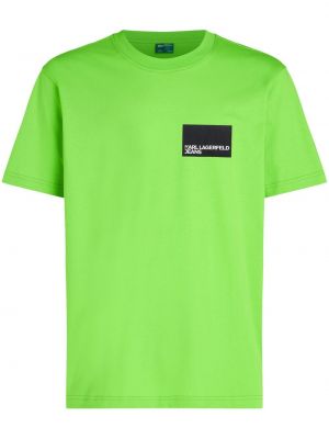 Βαμβακερή μπλούζα με σχέδιο Karl Lagerfeld Jeans πράσινο