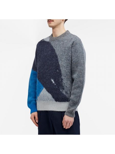 Жаккардовый меланжевый свитер из альпаки Norse Projects серый