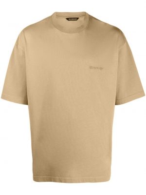T-krekls ar izšuvumiem Balenciaga bēšs