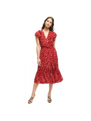 Sukienka z nadrukiem Brooks Brothers czerwona
