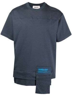 Памучна тениска с джобове Ambush синьо