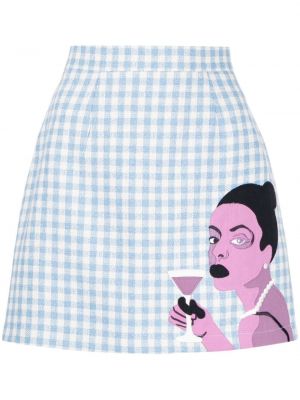 Kockovaná sukňa s potlačou Kidsuper
