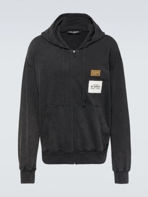 Jersey hoodie aus baumwoll Dolce&gabbana schwarz