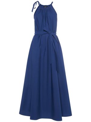 Sukienka długa bawełniana Weekend Max Mara niebieska