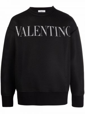 Mesh trykt sweatshirt Valentino svart