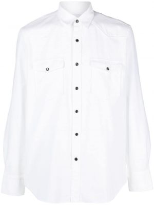 Риза от рипсено кадифе Pt Torino бяло
