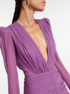 Šifoninis šilkinis maksi suknelė Costarellos violetinė