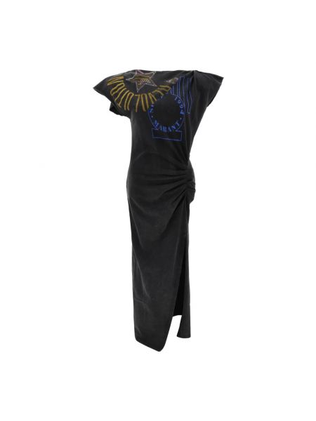 Sukienka midi bawełniany asymetryczny Isabel Marant Etoile czarny