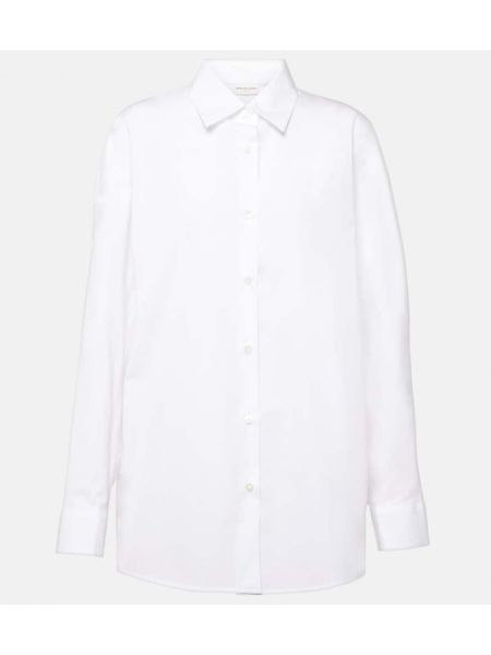 Oversize памучна риза Dries Van Noten бяло