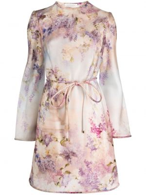 Svilena obleka s cvetličnim vzorcem s potiskom Zimmermann