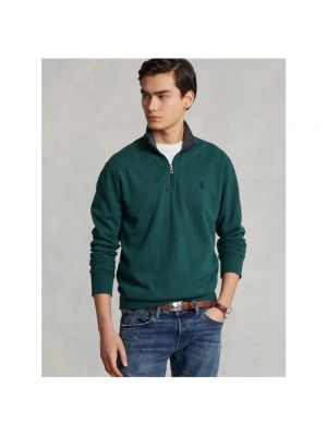 Sudadera con cremallera de algodón de tela jersey Polo Ralph Lauren verde