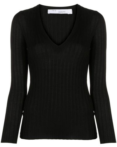 Jersey con escote v de tela jersey Iro negro