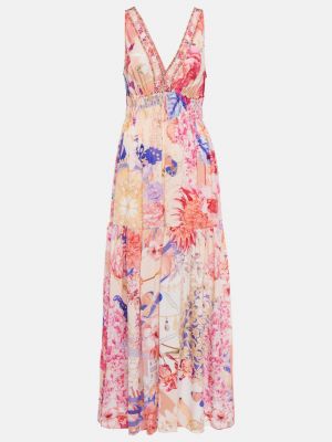 Платье макси из шелка с цветочным принтом CAMILLA, разноцветный