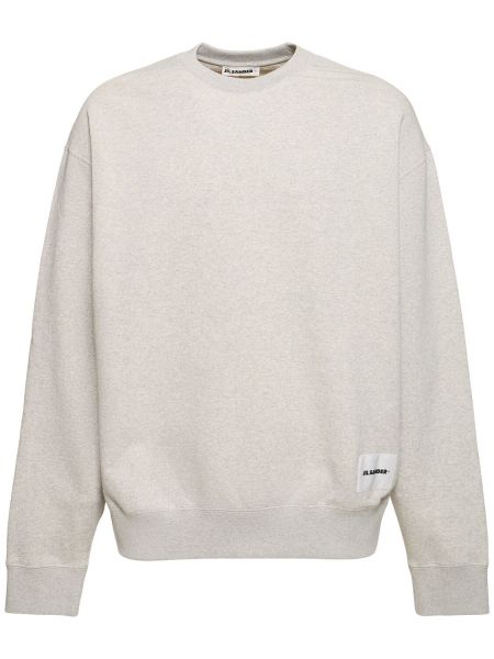 Crewneck sweatshirt i bomull Jil Sander grön