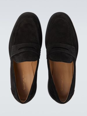 Pantofi loafer din piele de căprioară Gianvito Rossi negru
