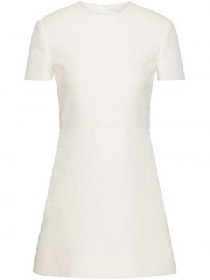 Mini-abito in tessuto jacquard Valentino Garavani bianco