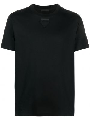 Kokvilnas t-krekls Prada melns