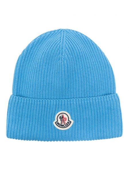 Medvilninis kepurė Moncler mėlyna