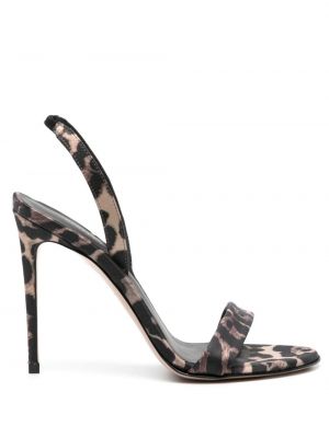 Sandále s potlačou s leopardím vzorom Le Silla hnedá