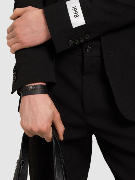 Leder armbanduhr Dolce & Gabbana schwarz