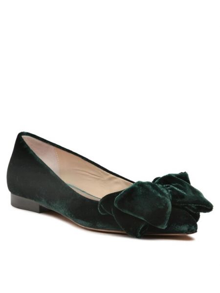 Bársony balerina cipők Custommade zöld