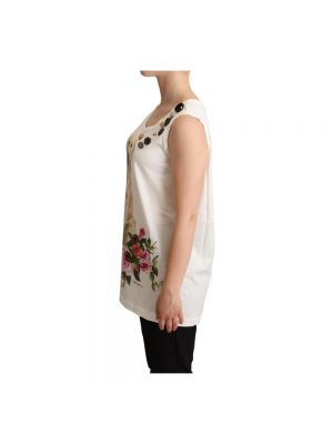 Camiseta de flores con estampado Dolce & Gabbana blanco