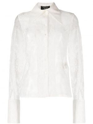 Čipkovaná hodvábna košeľa A.w.a.k.e. Mode biela