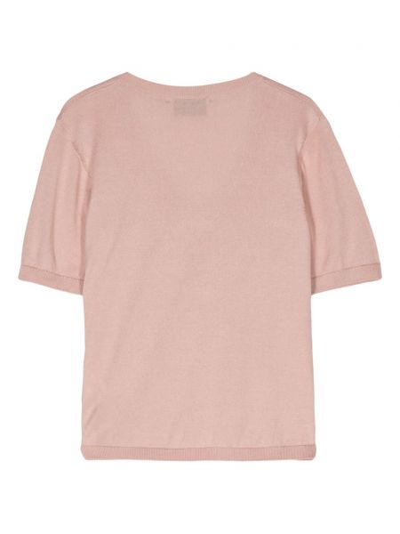 T-shirt à col v en jersey Officine Generale rose