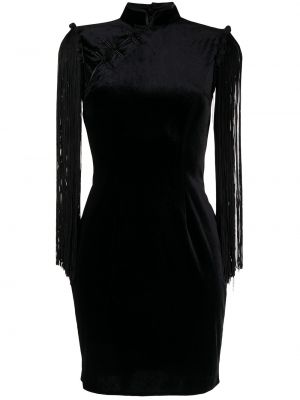 Коктейлна рокля с ресни Lisa Von Tang черно