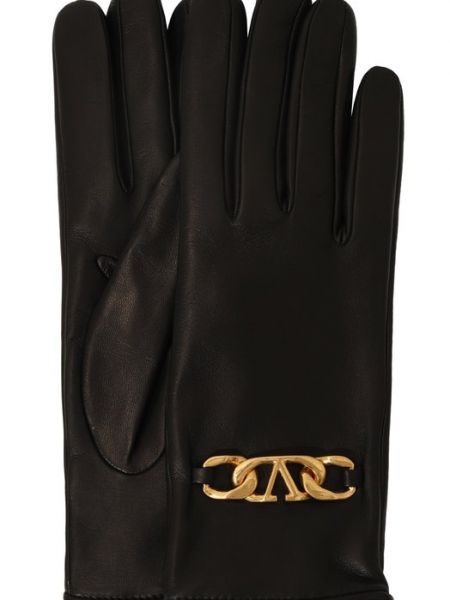 Кожаные перчатки Valentino черные