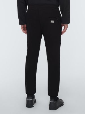 Pantalones de chándal de algodón Dolce&gabbana negro